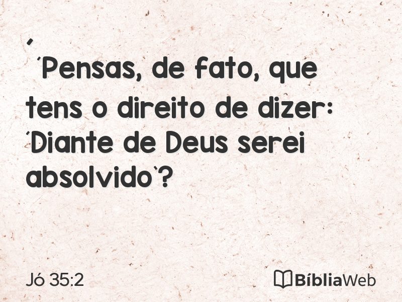 Jó 35:2 em imagem para compartilhar