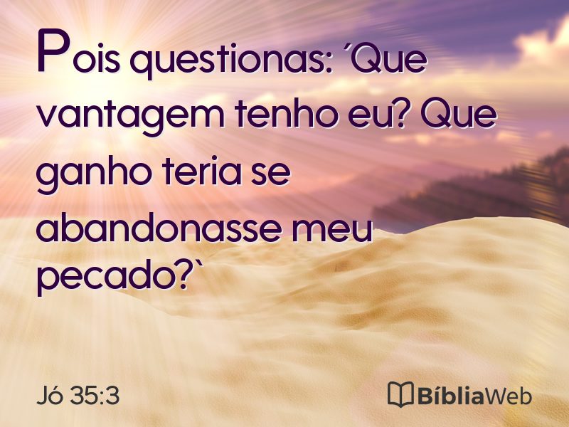 Jó 35:3 em imagem para compartilhar