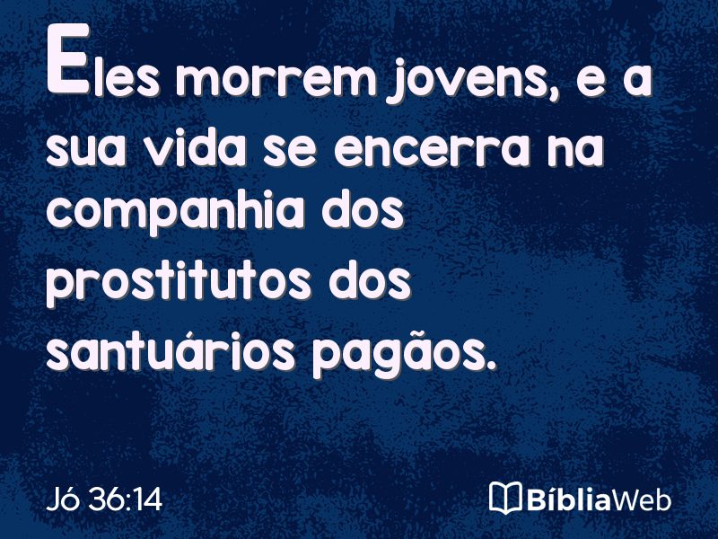 Jó 36:14 em imagem para compartilhar