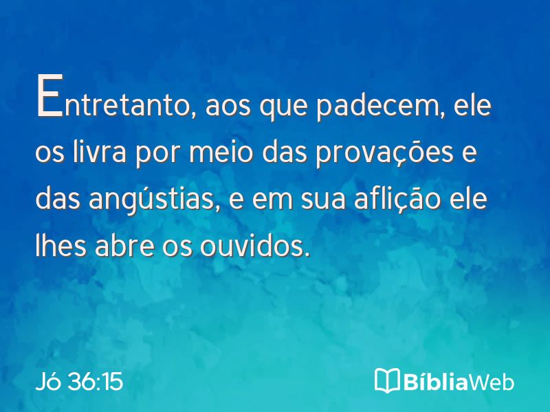 Jó 36:15 em imagem para compartilhar