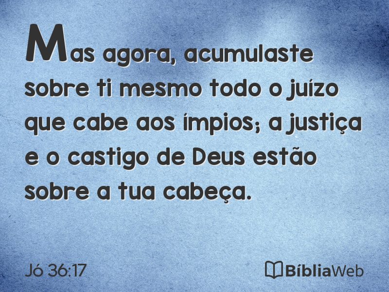 Jó 36:17 em imagem para compartilhar
