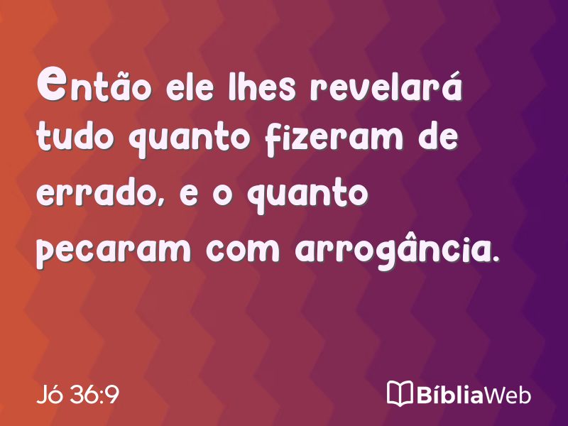 Jó 36:9 em imagem para compartilhar