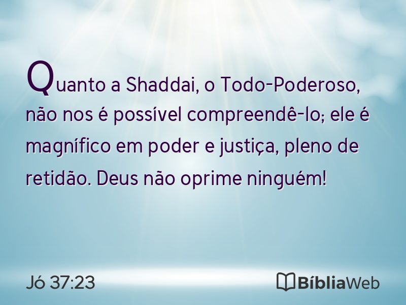 Jó 37:23 em imagem para compartilhar