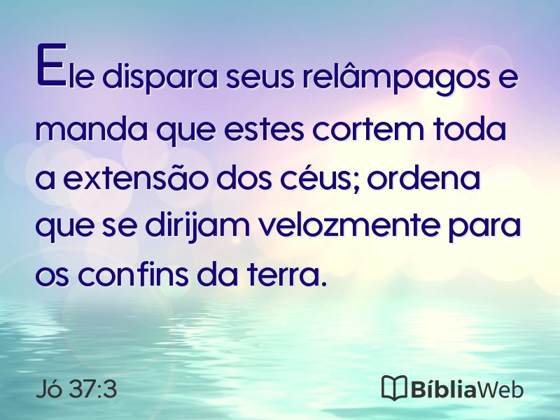 Jó 37:3 em imagem para compartilhar