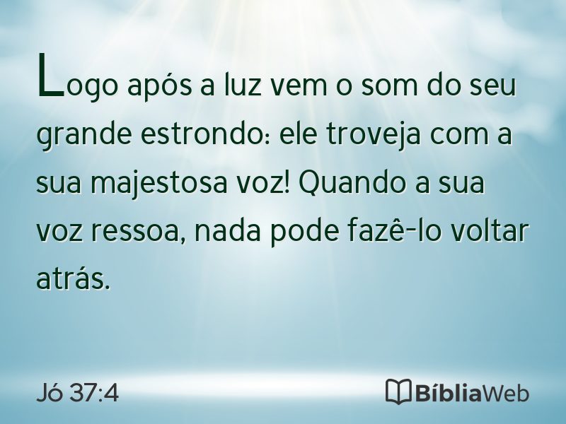 Jó 37:4 em imagem para compartilhar