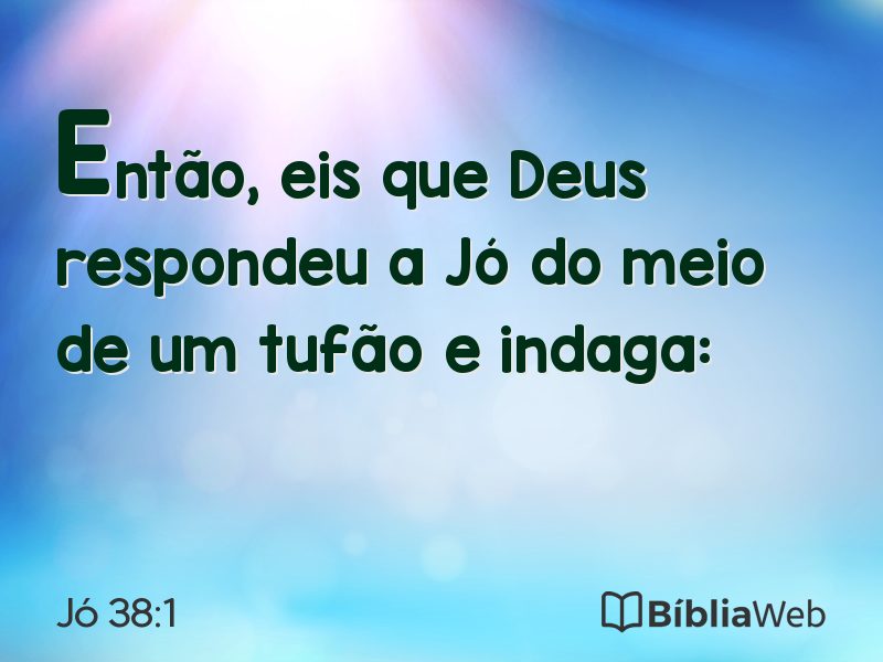 Jó 38:1 em imagem para compartilhar