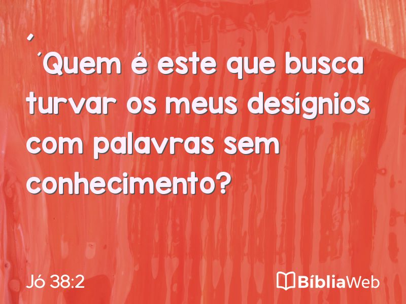 Jó 38:2 em imagem para compartilhar