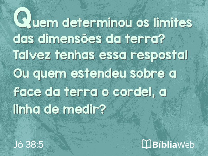 Jó 38:5 em imagem para compartilhar