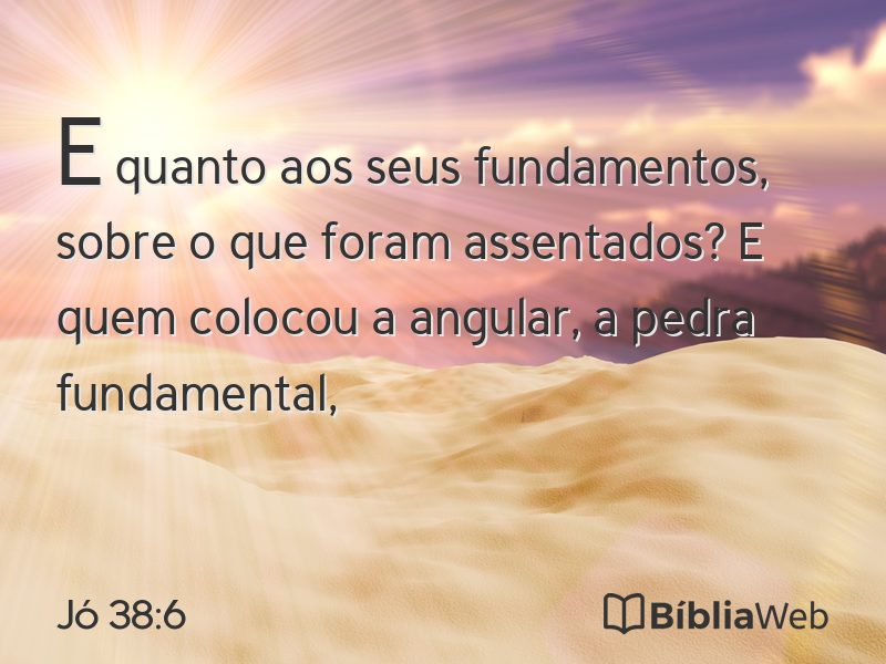 Jó 38:6 em imagem para compartilhar