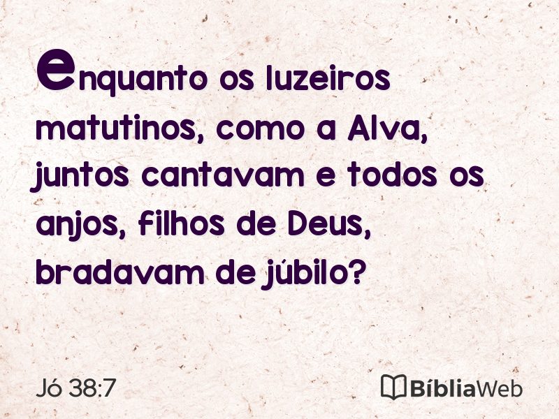 Jó 38:7 em imagem para compartilhar
