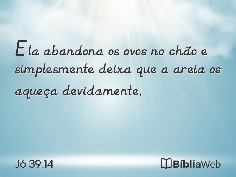 Jó 39:14 em imagem para compartilhar