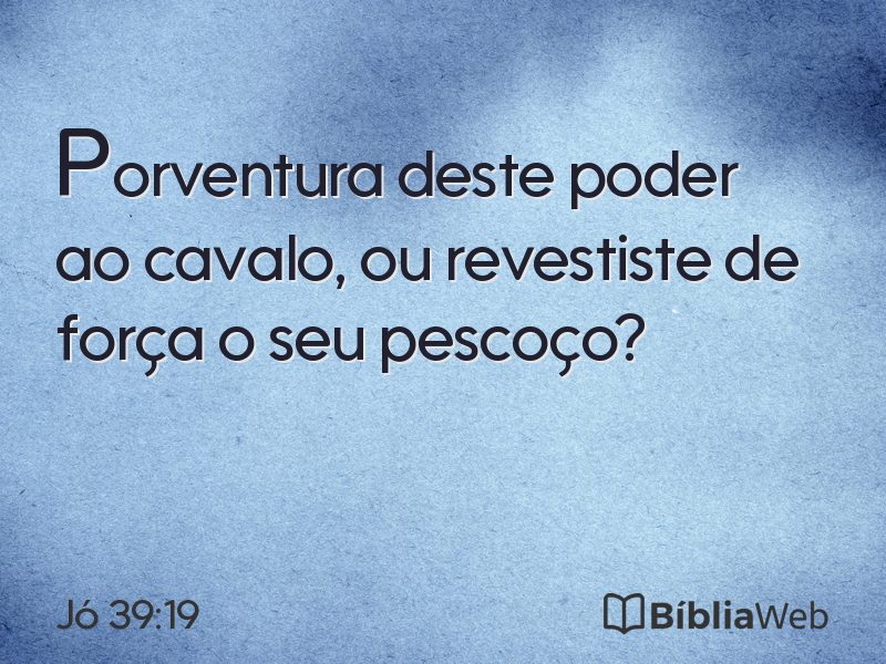 Jó 39:19 em imagem para compartilhar