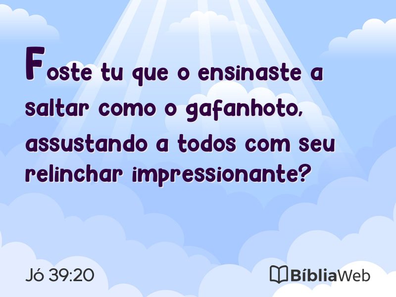 Jó 39:20 em imagem para compartilhar