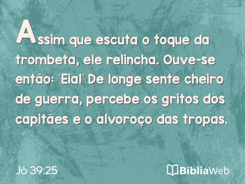 Jó 39:25 em imagem para compartilhar