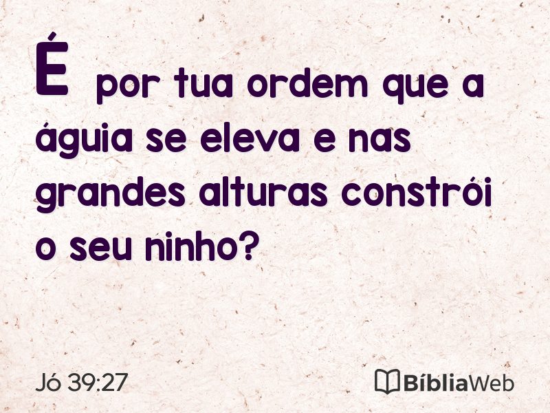 Jó 39:27 em imagem para compartilhar