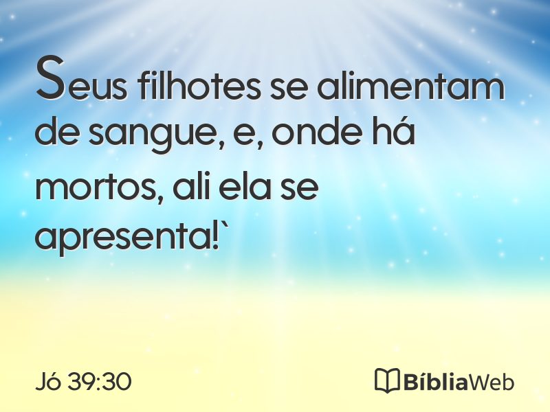 Jó 39:30 em imagem para compartilhar