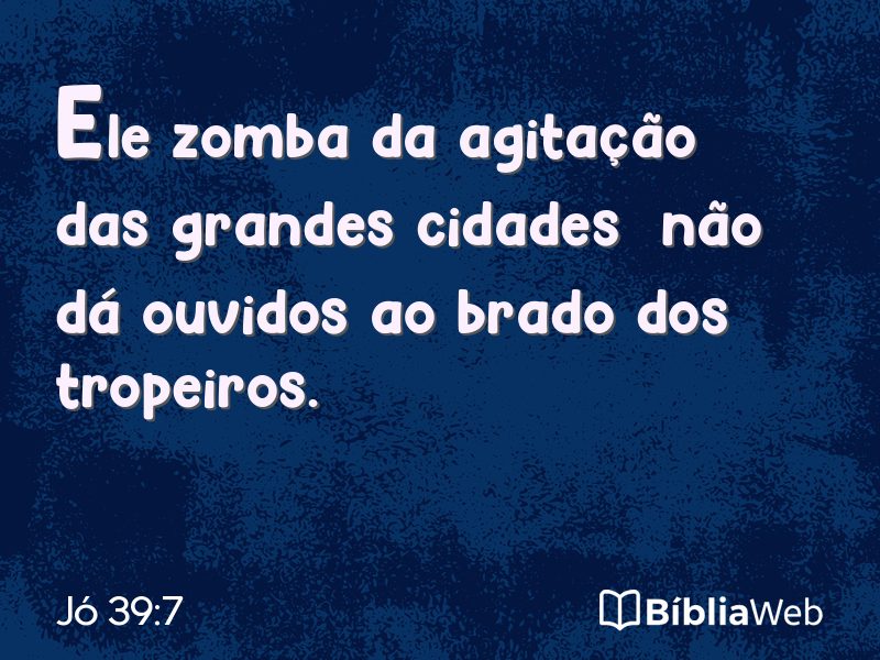Jó 39:7 em imagem para compartilhar