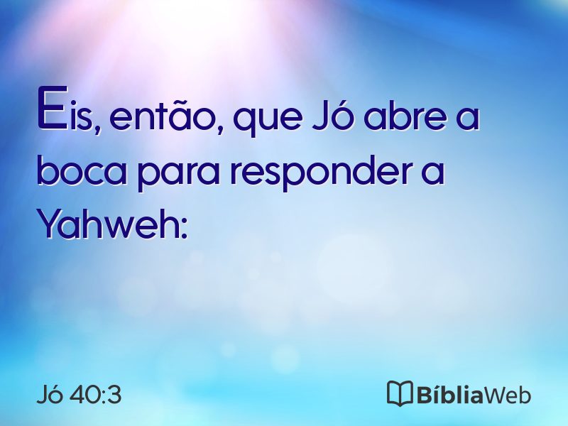 Jó 40:3 em imagem para compartilhar
