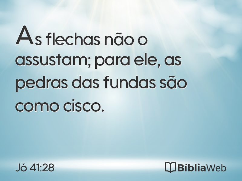Jó 41:28 em imagem para compartilhar