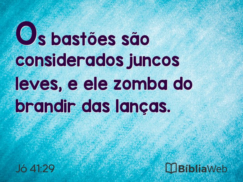 Jó 41:29 em imagem para compartilhar