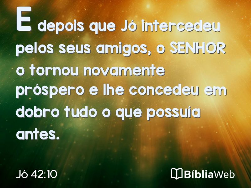 Jó 42:10 em imagem para compartilhar
