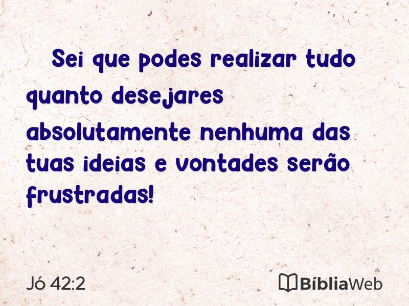 Jó 42:2 em imagem para compartilhar
