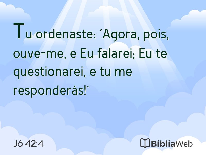 Jó 42:4 em imagem para compartilhar