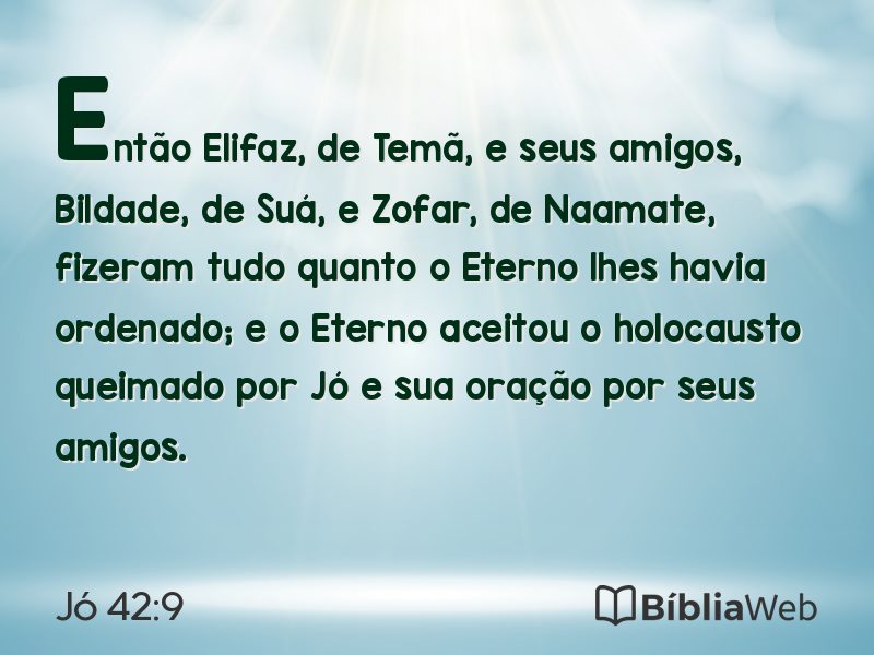 Jó 42:9 em imagem para compartilhar