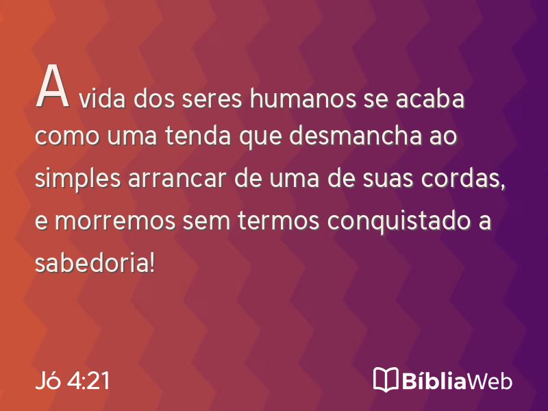 Jó 4:21 em imagem para compartilhar