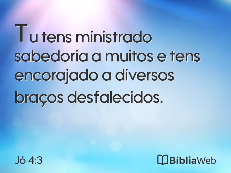 Jó 4:3 em imagem para compartilhar