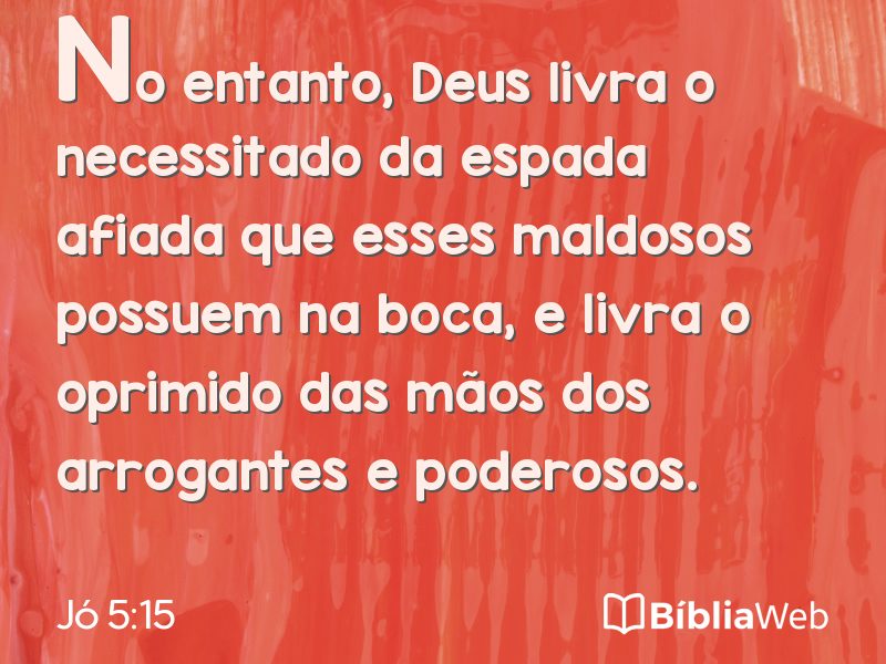 Jó 5:15 em imagem para compartilhar