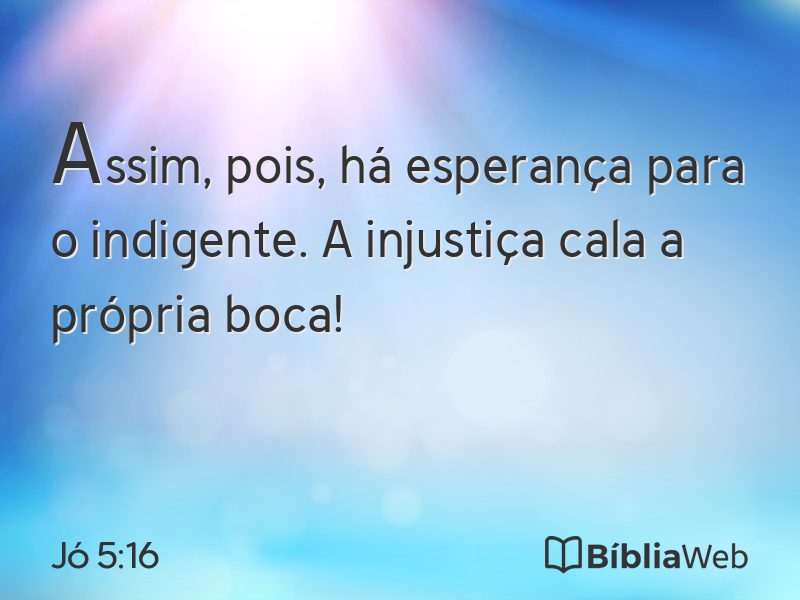 Jó 5:16 em imagem para compartilhar