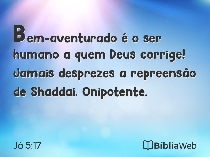 Jó 5:17 em imagem para compartilhar