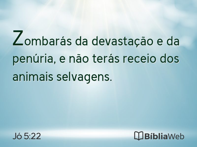 Jó 5:22 em imagem para compartilhar