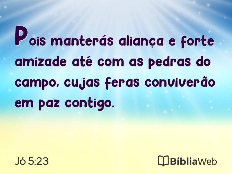 Jó 5:23 em imagem para compartilhar