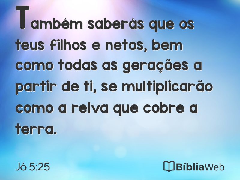 Jó 5:25 em imagem para compartilhar