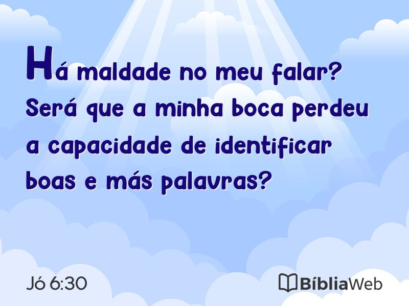 Jó 6:30 em imagem para compartilhar