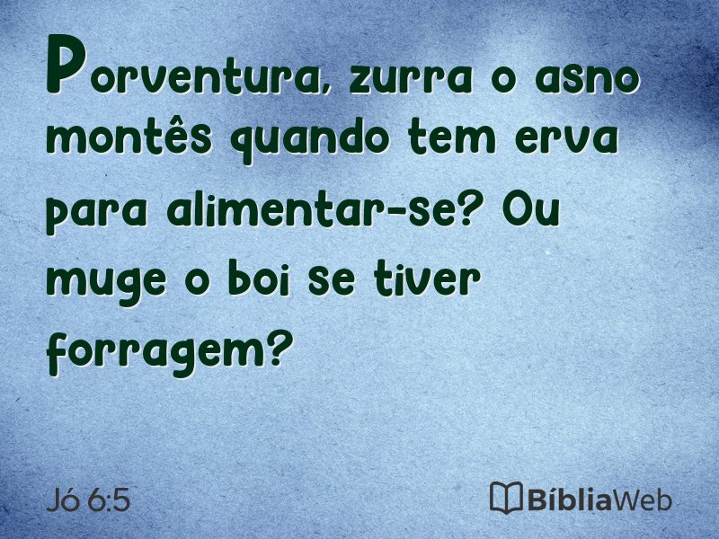 Jó 6:5 em imagem para compartilhar
