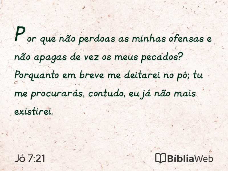 Jó 7:21 em imagem para compartilhar