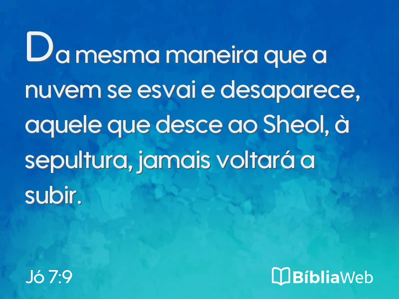 Jó 7:9 em imagem para compartilhar