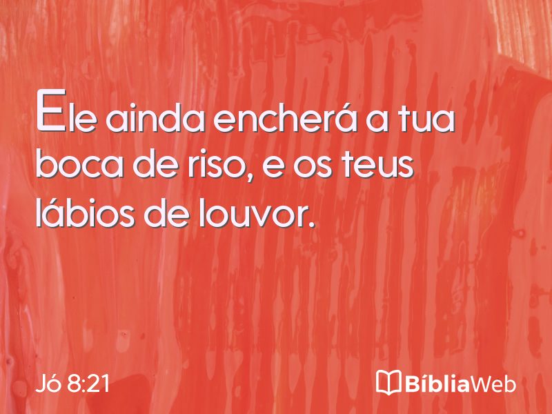 Jó 8:21 em imagem para compartilhar