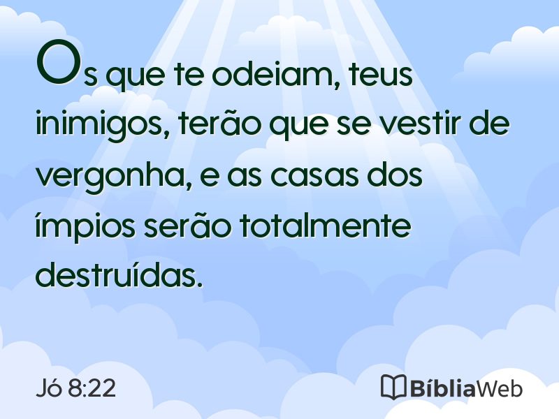 Jó 8:22 em imagem para compartilhar