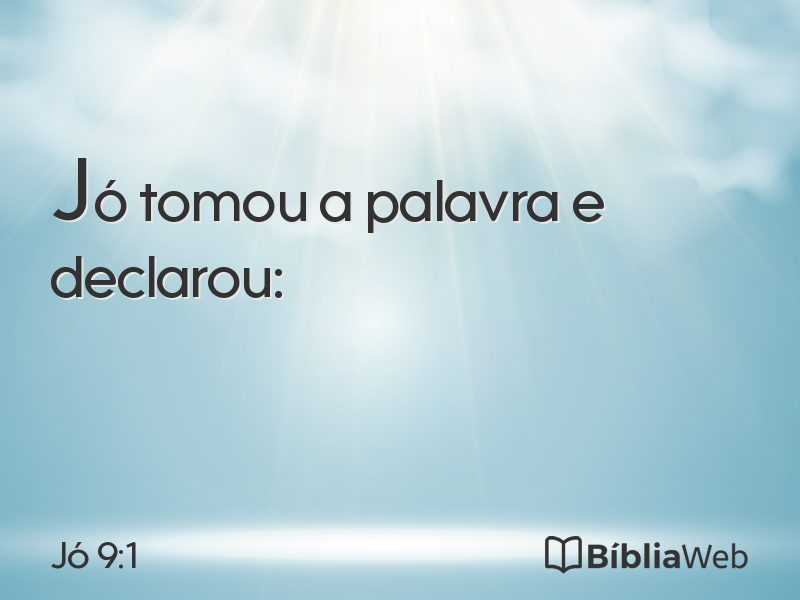 Jó 9:1 em imagem para compartilhar
