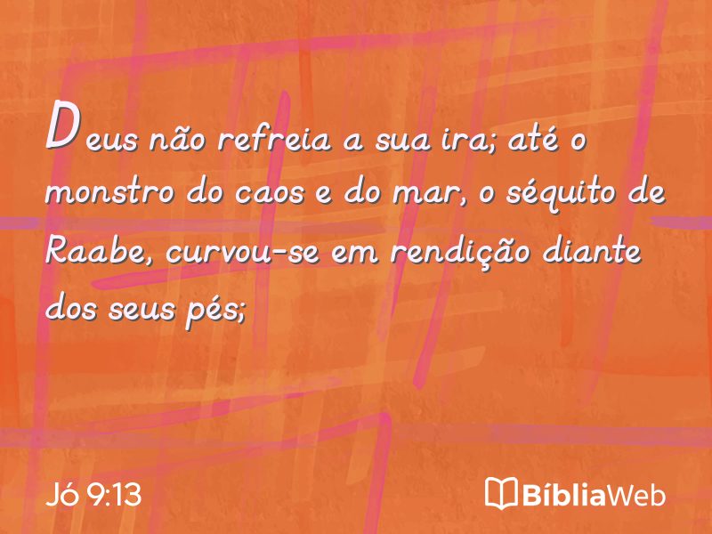 Jó 9:13 em imagem para compartilhar