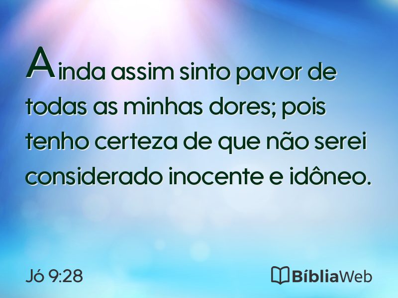 Jó 9:28 em imagem para compartilhar