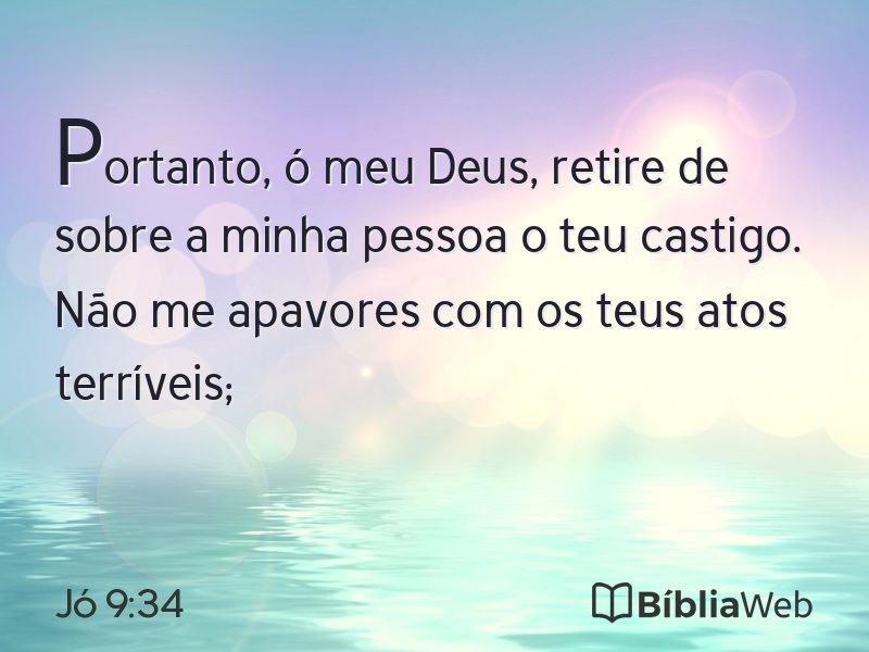 Jó 9:34 em imagem para compartilhar