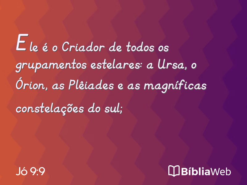 Jó 9:9 em imagem para compartilhar