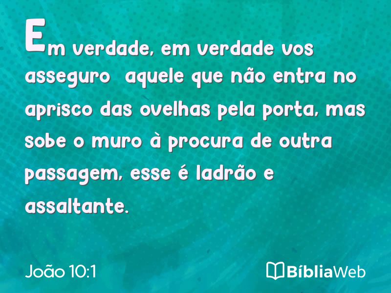 João 10:1 em imagem para compartilhar
