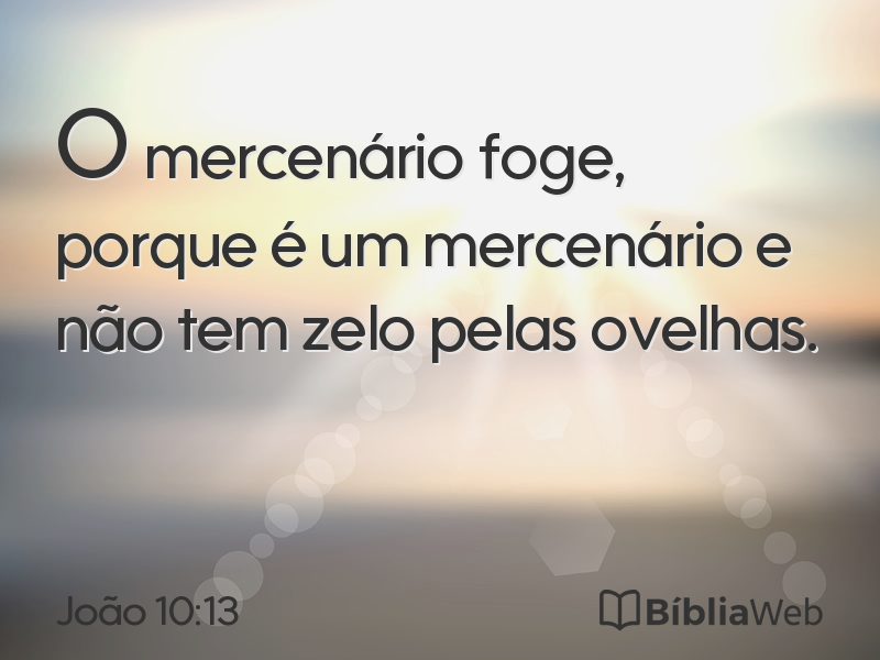 João 10:13 em imagem para compartilhar