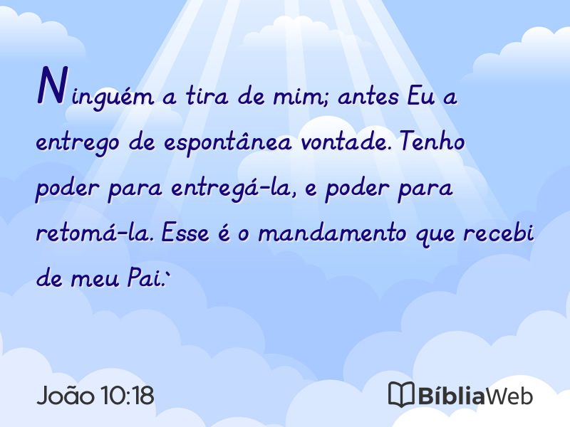João 10:18 em imagem para compartilhar